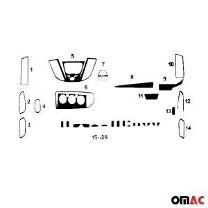 Ford Transit Van\/Cargo Dashboard Kit - Omac - 30 Pcs. (Alu.) - 2015-2020